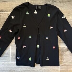 Etoile Sweater Womens Med Cardigan‎ Purses Handbags Button Fitted Preppy Knit